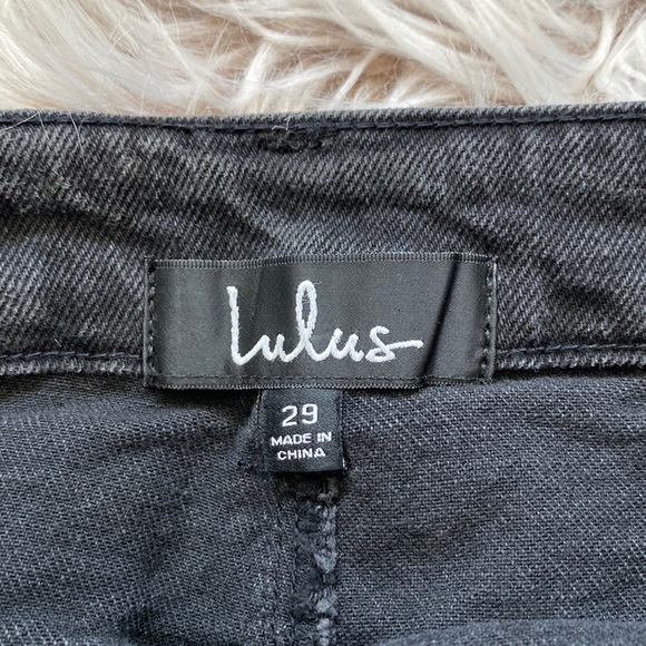 NWT Lulu’s Black Acid Wash Denim Mini Skirt 29 - Picture 7 of 8